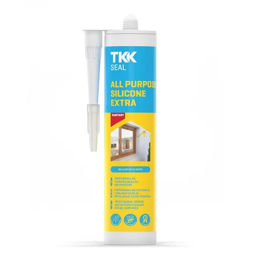 Санитарен силиконов уплътнител TKK  300 мл, прозрачен, All Purpose Silicone Extra