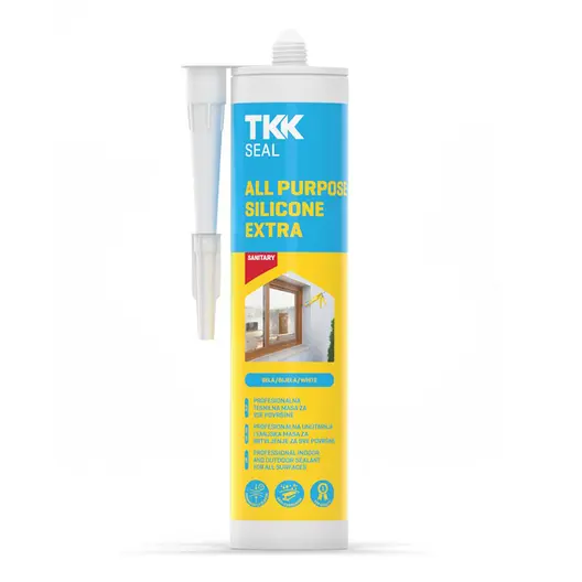 Санитарен силиконов уплътнител TKK  300 мл, бял, All Purpose Silicone Extra