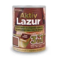 Лак водоразтворим Kittfort 3 в 1 лазурен  0.75 л, махагон, Aktiv Lazur