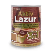 Лак водоразтворим Kittfort 3 в 1 лазурен  0.75 л, тик, Aktiv Lazur