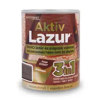 Лак водоразтворим Kittfort 3 в 1 лазурен  0.75 л, палисандър, Aktiv Lazur