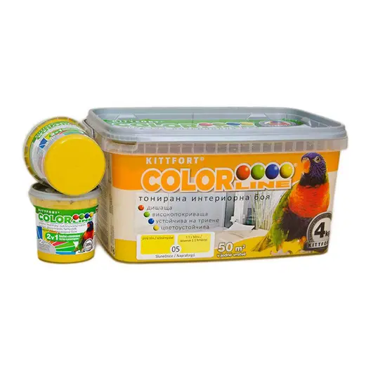 Латексова боя Kittfort цветна  4 кг, слънчоглед 05, Colorline