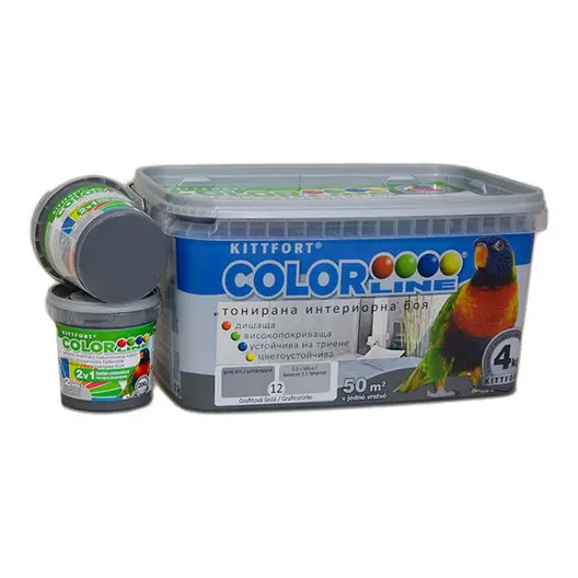Латексова боя Kittfort цветна  4 кг, графитеносива 12, Colorline