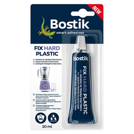 Лепило за твърдо PVC Bostik поливинилхлоридно  20 г, прозрачно, Fix Hard Plastic