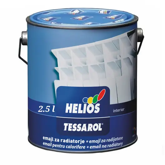 Емайллак Helios алкиден за радиатори 2.5 л, бял, Tessarol