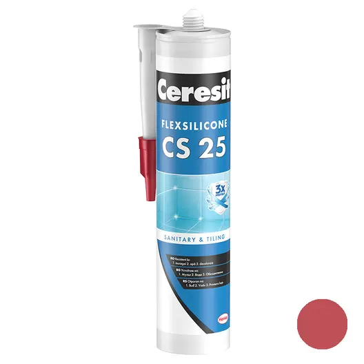 Санитарен силиконов уплътнител Henkel  280 мл, чили, Ceresit CS 25