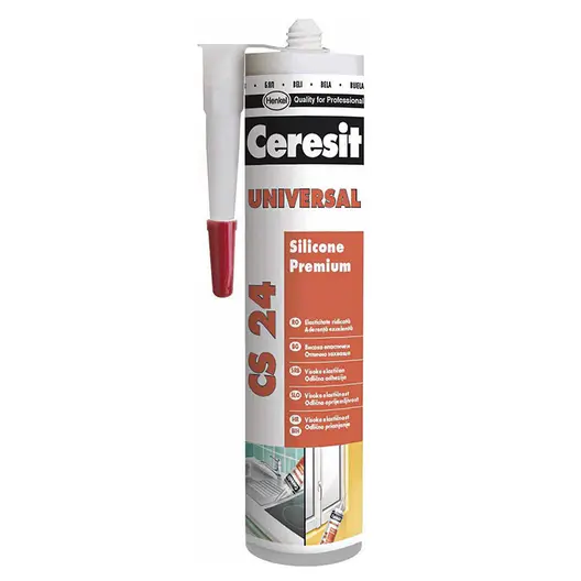 Силикон лепило Henkel уплътнително универсално  280 мл, бяло, Ceresit CS 24
