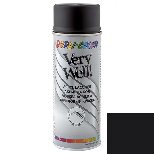 Спрей боя Dupli-Color флакон  0.4 л, смолисточерна мат, RAL 9005, Very Well