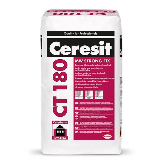 Лепило Henkel циментова шпакловка за полистирол и вата  25 кг, сиво, Ceresit CT 180