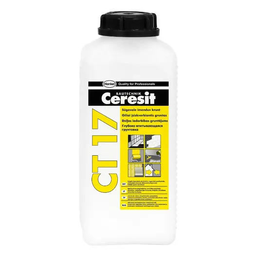 Грунд за бои и шпакловки Henkel дълбокопроникващ  2 л, безцветен, Ceresit CT 17