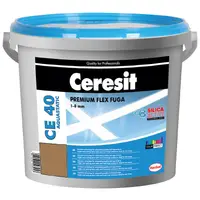Смес Ceresit фугираща за плочки гъвкава 2 кг, бадемово кафява, CE 40 Aquastatic