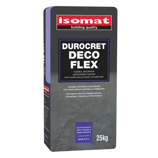Декоративна мазилка Isomat за вътрешно и външно приложение  25 кг, сив, Durocret Deco Flex