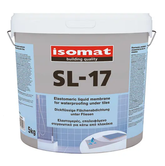 Течна хидроизолационна мембрана Isomat течна за баня  15 кг, сива, SL-17