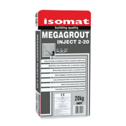 Смес Isomat за саниране на стоманобетонни конструкции с висока течливост 20 кг, сива, Megagrout-inject 2-20