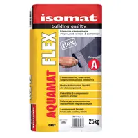 Хидроизолационен шлам Isomat на циментова основа еластичен, двукомпонентен  25 + 8 кг, сив, Aquamat Flex