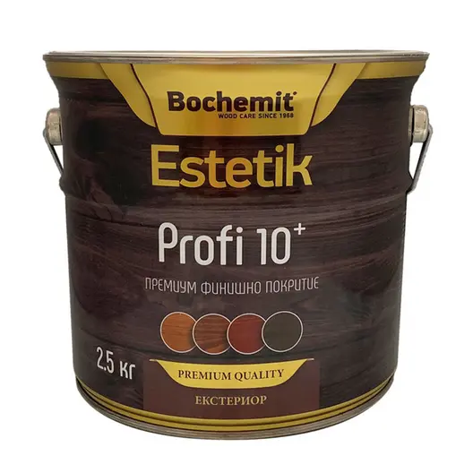 Лак алкиден Bochemit маслен с импрегнант  3 л, тик, Estetik Profi 10+