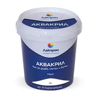 Акрилна боя Lackprom на водна основа  0.7 л, черна мат, RAL 9005, Akvakril AQ-16