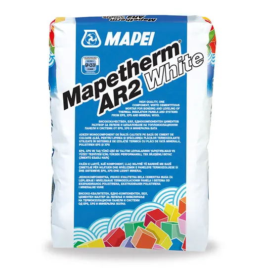 Лепило Mapei циментова шпакловка за полистирол  25 кг, бяло, Mapetherm AR2 White