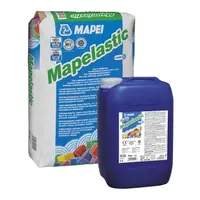 Хидроизолационен шлам Mapei на циментова основа еластичен, двукомпонентен  24 + 8 кг, сив, Mapelastic