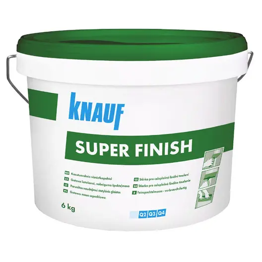 Фугопълнител Knauf за гипсокартон готов, фин 6 кг, зелен, Super Finish