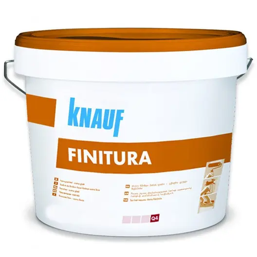 Шпакловка Knauf за гипсокартон готова, фина 20 кг, оранжева, Finitura