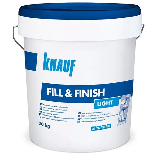 Фугопълнител Knauf за гипсокартон готов, фин 20 кг, син, Fill & Finish Light