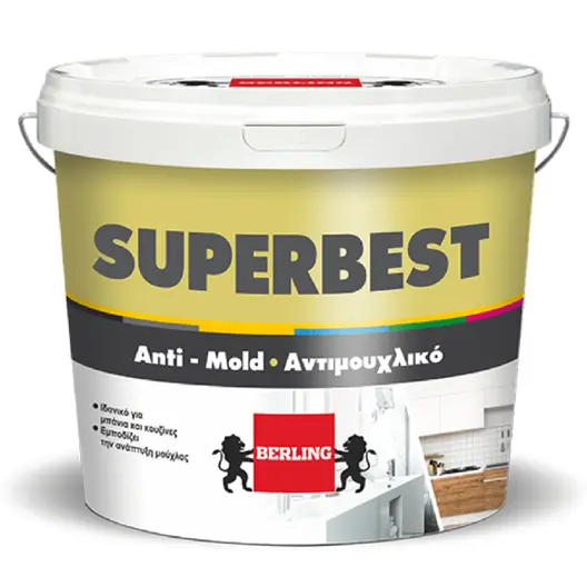 Емулсионна боя Berling против гъбички и плесен  3 л, бяла, Superbest