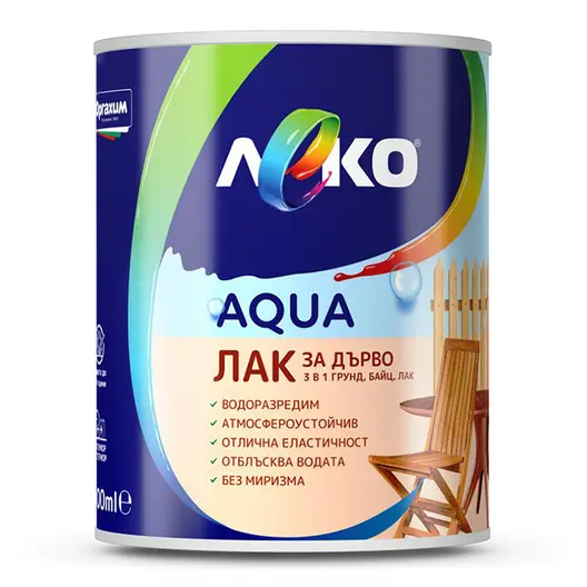 Лак водоразтворим Orgahim лазурен  0.6 л, кестен, Aqua