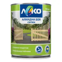 Алкидна боя Orgahim за дърво и метал  сатен, 0.65 л, черна, Leko