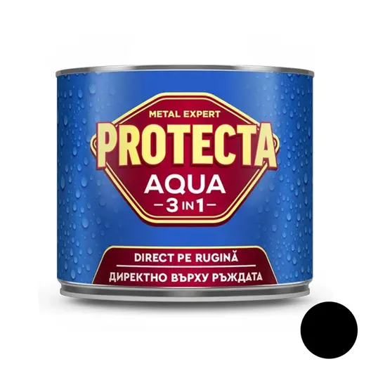 Акрилна боя Orgahim 3 в 1 на водна основа  0.5 л, черна, RAL 9004, Protecta 3in1 Aqua