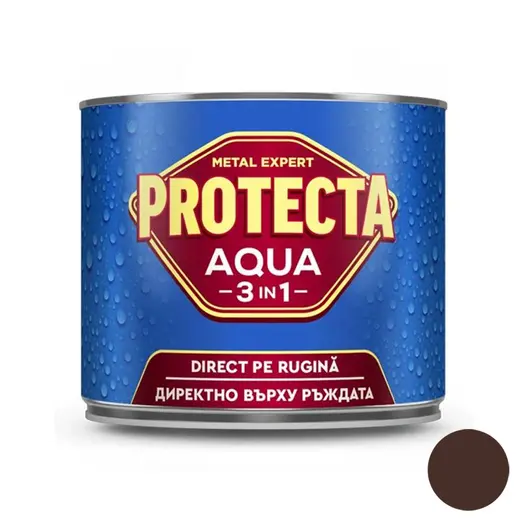 Акрилна боя Orgahim 3 в 1 на водна основа  0.5 л, махагон, RAL 8016, Protecta 3in1 Aqua