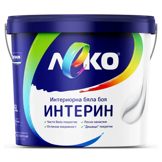 Латексова боя Orgahim дишаща  3 л, бяла, Leko Interin
