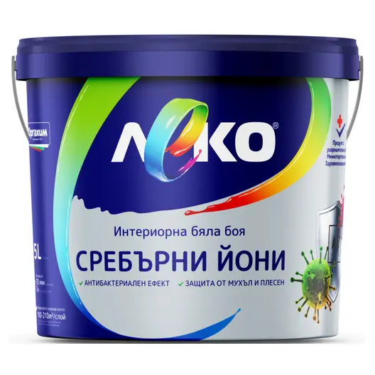 Латексова боя Orgahim антибактериална  3 л, бяла, Leko Ag+