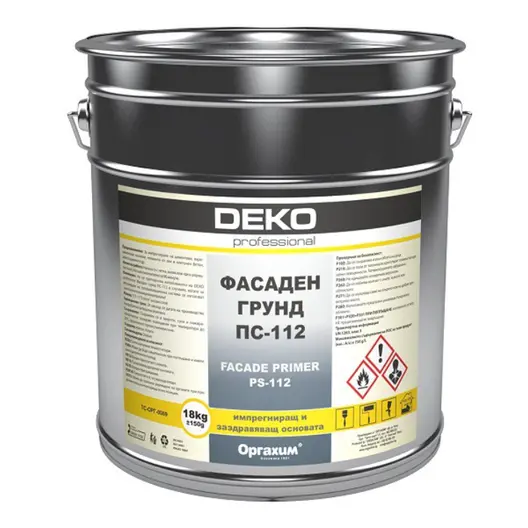 Грунд за фасадни мазилки Orgahim акрилен  3.5 кг, безцветен, Deko PS-112