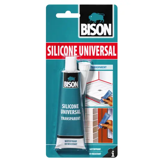 Силикон лепило Bison уплътнително универсално  60 мл, бяло, Silicone Universal