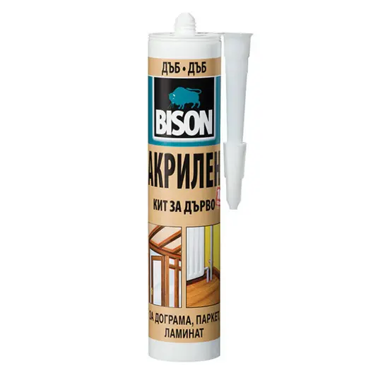 Лепило уплътнително Bison акрилно за дървени фуги  300 мл, дъб, Wood Sealant