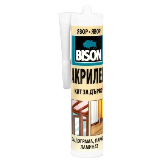 Лепило уплътнително Bison акрилно за дървени фуги  300 мл, явор, Wood Sealant