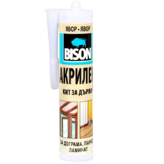 Лепило уплътнително Bison акрилно за дървени фуги  300 мл, явор, Wood Sealant
