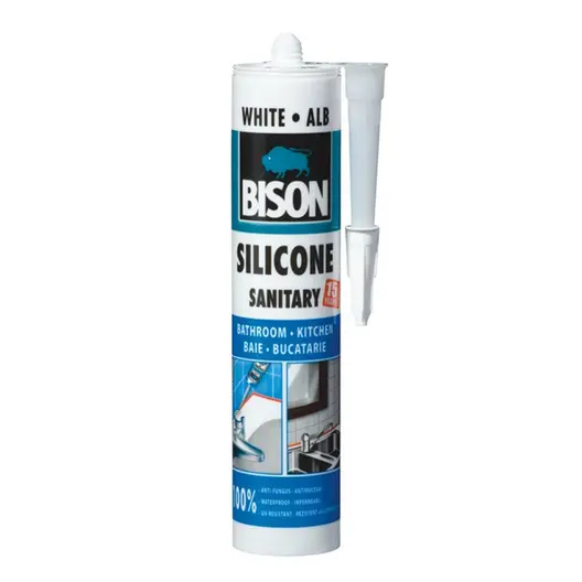 Санитарен силиконов уплътнител Bison  280 мл, бял, Sanitary