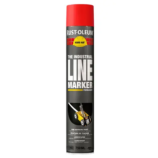 Спрей Rust-Oleum за пътна маркировка  0.75 л, червен, RAL 3020, 2300 Hard Hat Striping Spray