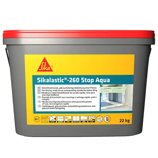 Течна хидроизолационна мембрана Sika за баня  22 кг, светлосива, Sikalastic 260