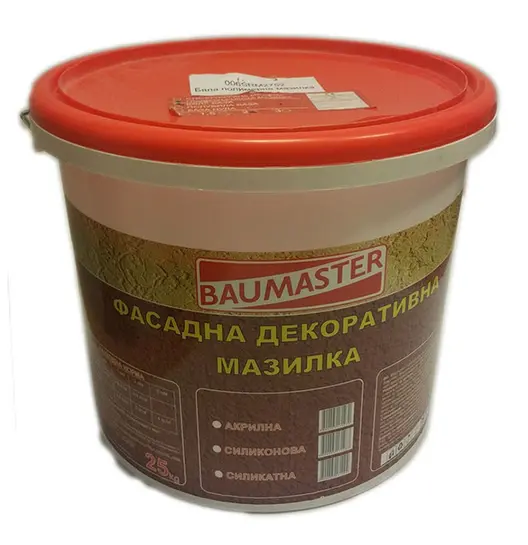Мазилка Strom силиконова фасадна драскана 25 кг, 1.5 мм, Baumaster