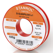 Тинол Stannol на ролка  1 мм, 0.1 кг, HS10 - product - 006 STA2574