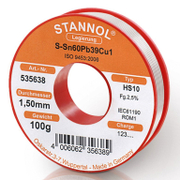 Тинол Stannol на ролка  1.5 мм, 0.1 кг, HS10 - product - 006 STA2576