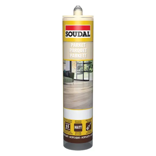 Лепило уплътнително Soudal акрилно за паркет и ламинат  280 мл, орех