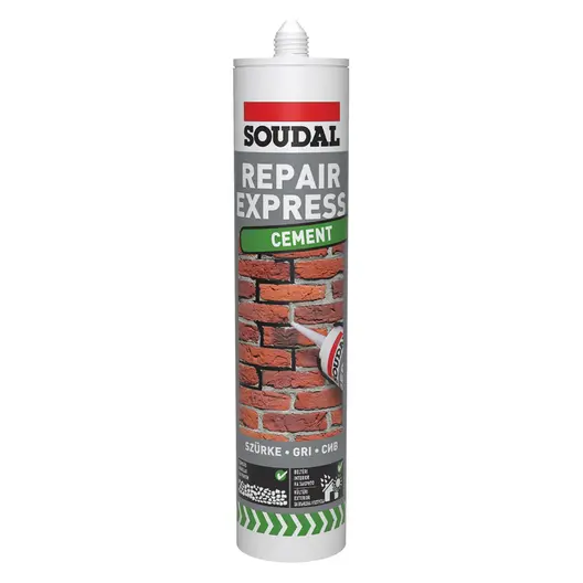 Лепило уплътнително Soudal акрилно за пукнатини и фуги  300 мл, сив, Repair Express Cement