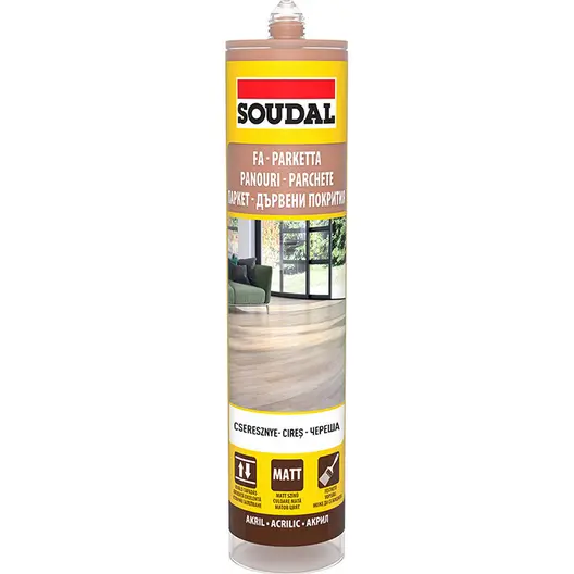 Лепило уплътнително Soudal акрилно за паркет и ламинат  310 мл, череша