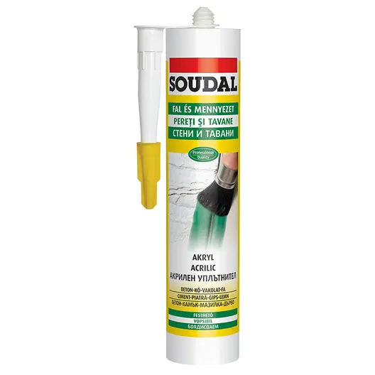 Лепило уплътнително Soudal акрилно за паркет и ламинат  300 мл, сиво