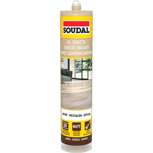 Лепило уплътнително Soudal акрилно за паркет и ламинат  310 мл, бреза