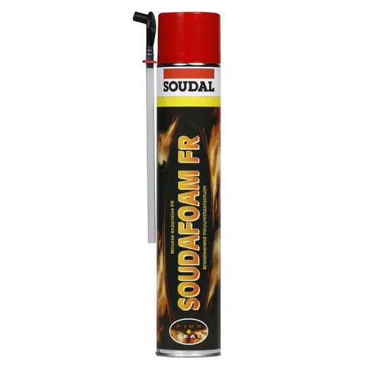 Полиуретанова пяна Soudal ръчна монтажна пожароустойчива 750 мл, Soudafoam FR